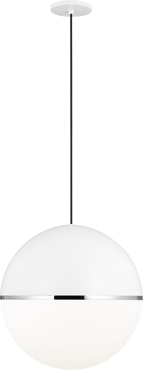 Akova X-Large Pendant White/Chrome Bulb Not Included
