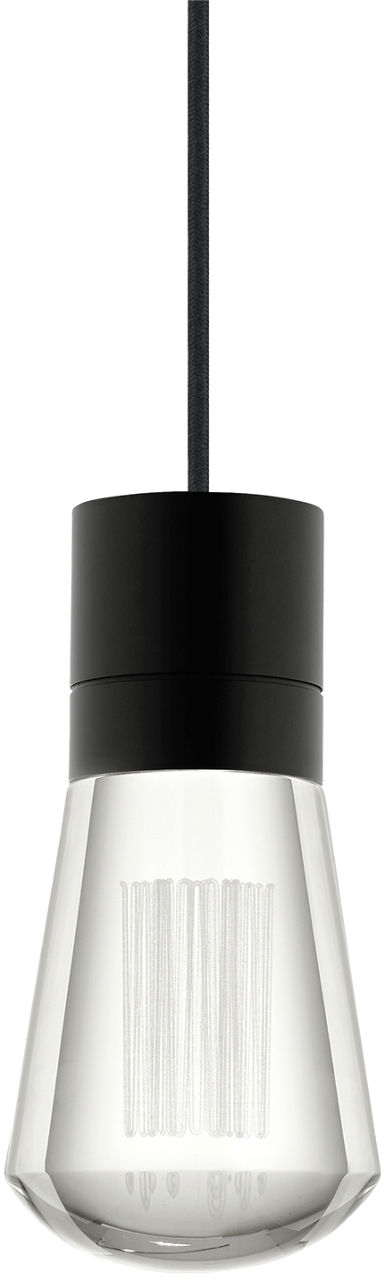 Alva 1-Light Pendant in Black with Black Cord 3000-2200K