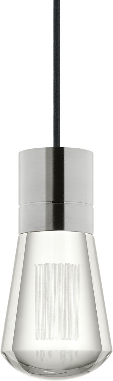 Alva 1-Light Pendant in Satin Nickel with Black Cord 3000-2200K