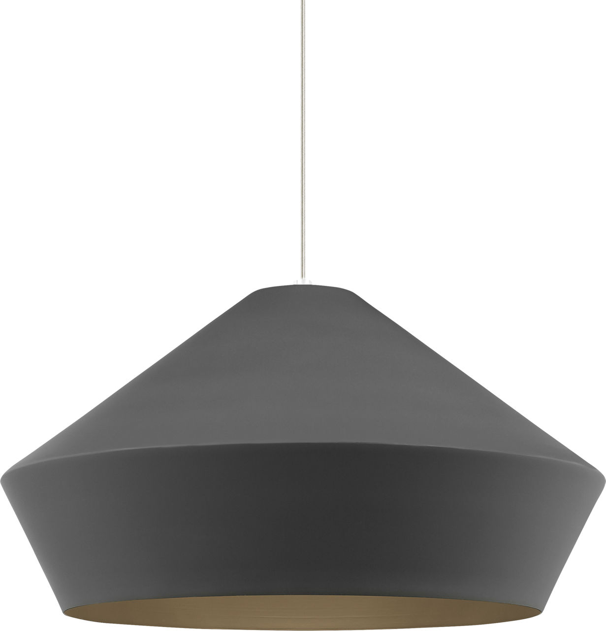 Brummel Grande Pendant in White with Charcoal Gray Bulb(s) Not Included