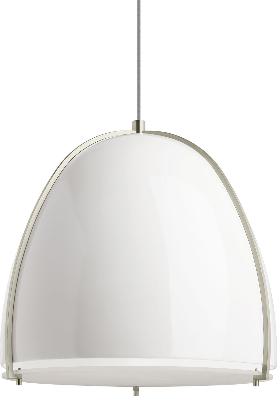 Paravo Pendant gloss White/Satin Nickel LED 90 CRI 2700k 120V