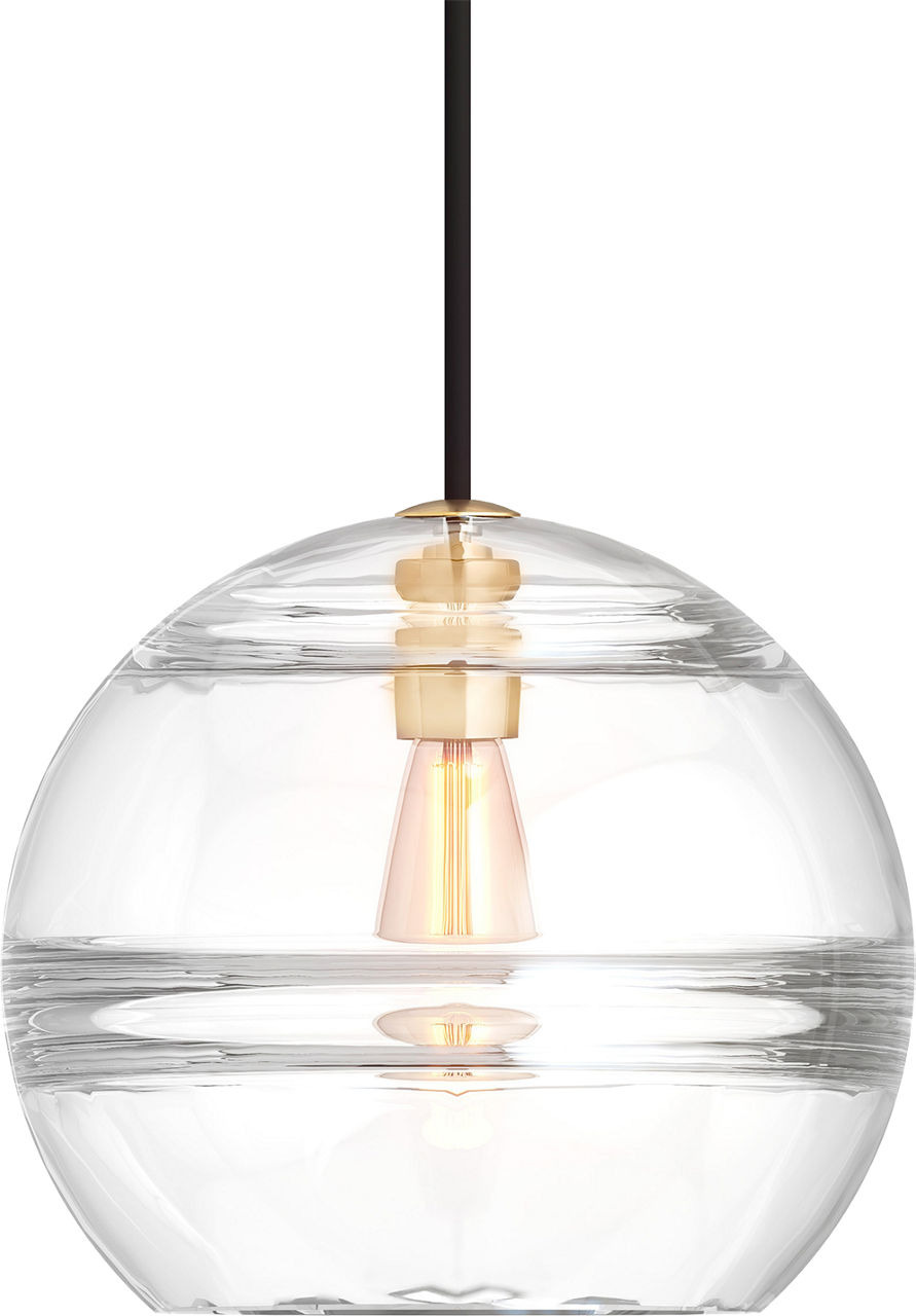Sedona Large Pendant Clear Aged Brass LED 2700K 90 CRI med base t14 90 cri 2700k 120v