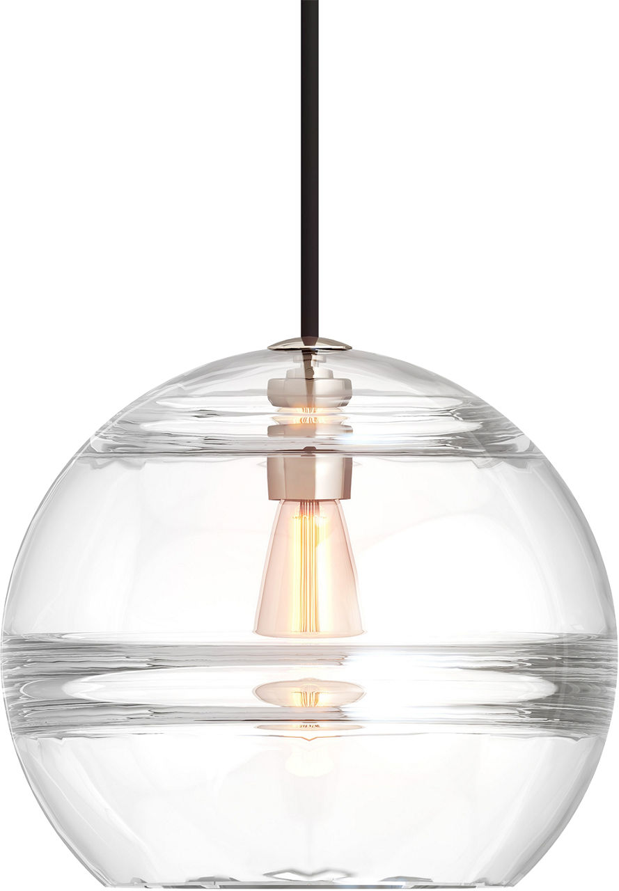 Sedona Large Pendant Clear Satin Nickel LED 2700K 90 CRI med base t14 90 cri 2700k 120v