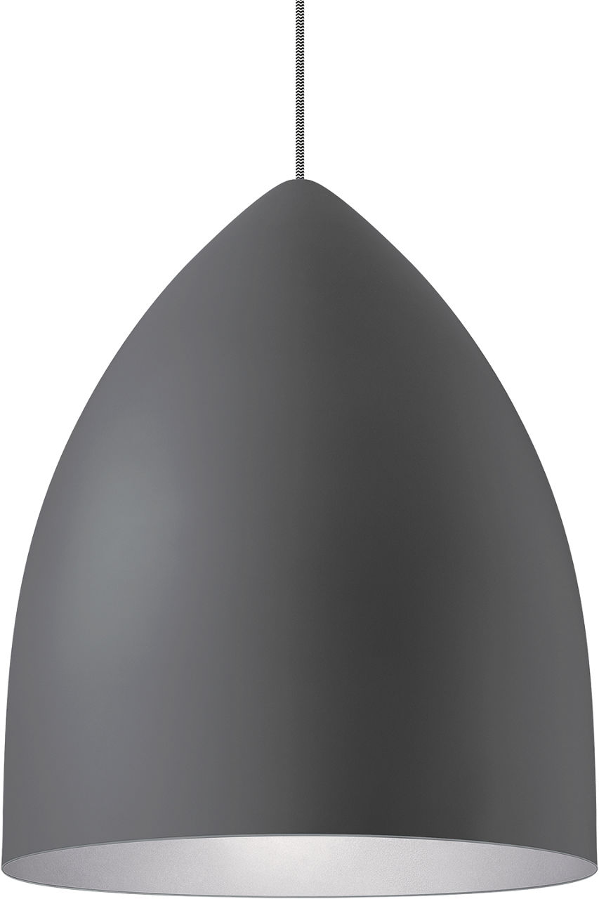 Signal Grande Pendant in Rubberized Gray/Platinum Bulb Not Included
