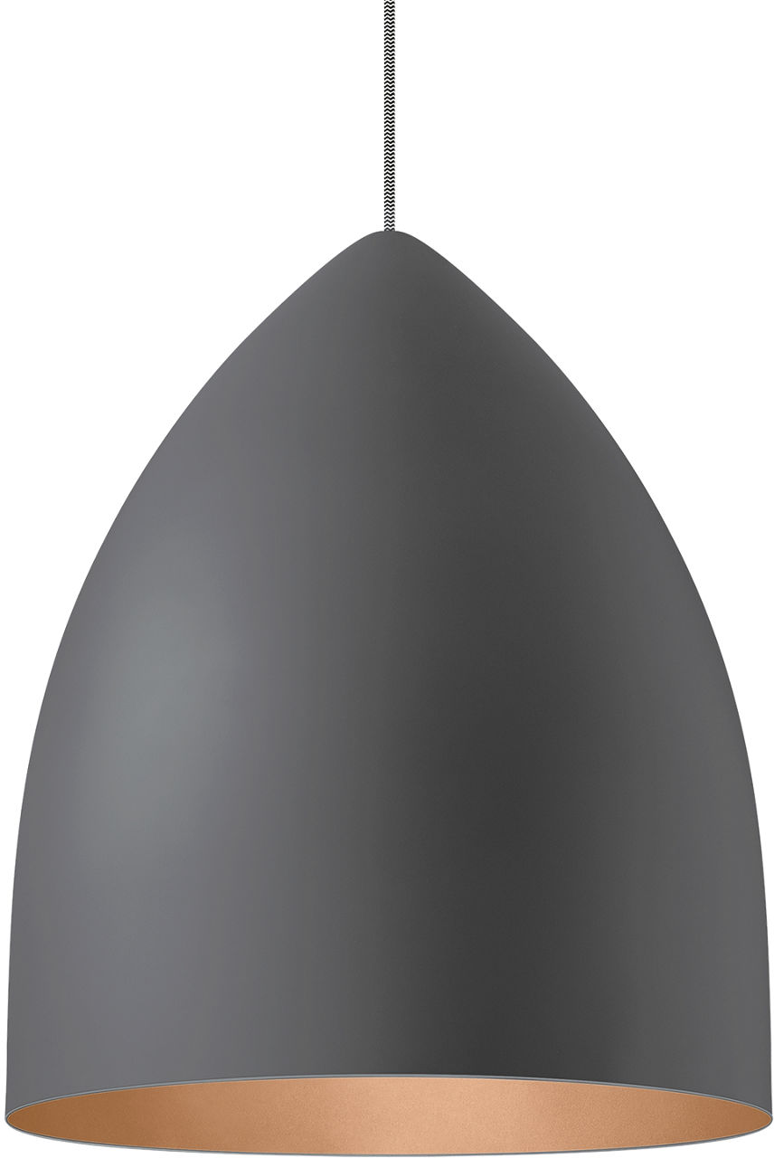 Signal Grande Pendant Rubberized Gray/Copper Bulb Not Included