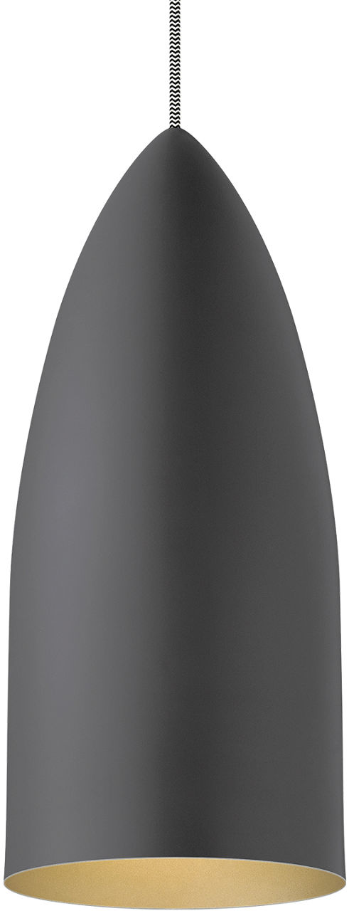 Signal Pendant in Rubberized Gray and Gold Bulb(s) Included