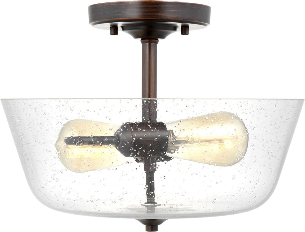 Belton Two Light Ceiling Semi-Flush Mount in Bronze Bulbs Included