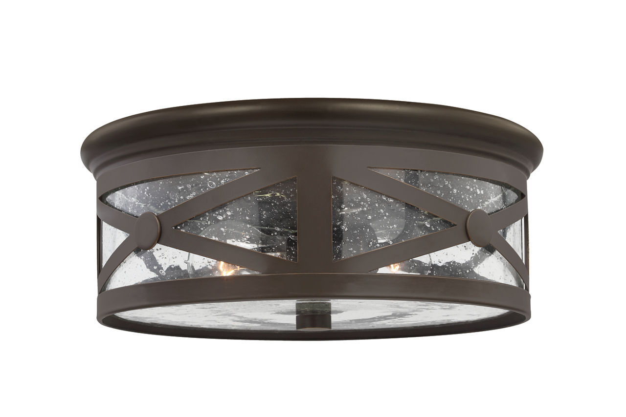Lakeview Two Light Flush Mount Antique Bronze