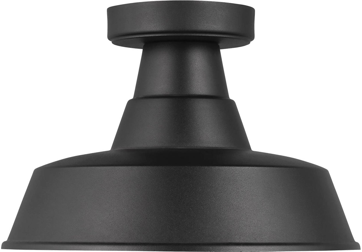 Barn Light One Light Outdoor Flush Mount Black Bulbs Included