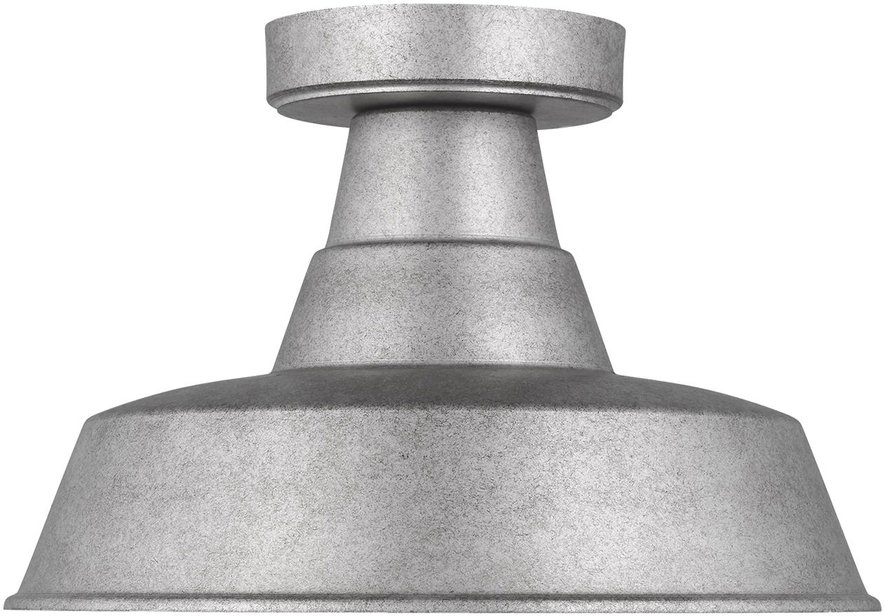 Barn Light One Light Outdoor Flush Mount Weathered Pewter Bulbs Included