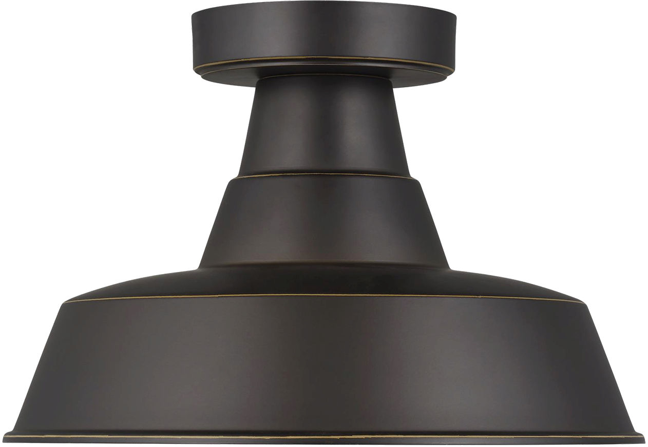 Barn Light One Light Outdoor Flush Mount Antique Bronze Bulbs Included