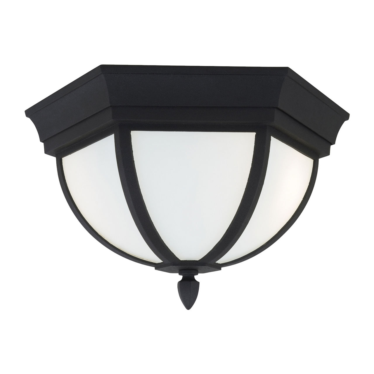 Wynfield Two Light Outdoor Flush Mount Black