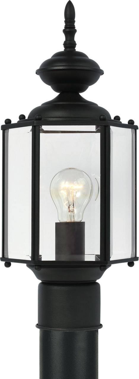 Classico One Light Outdoor Post Lantern Black