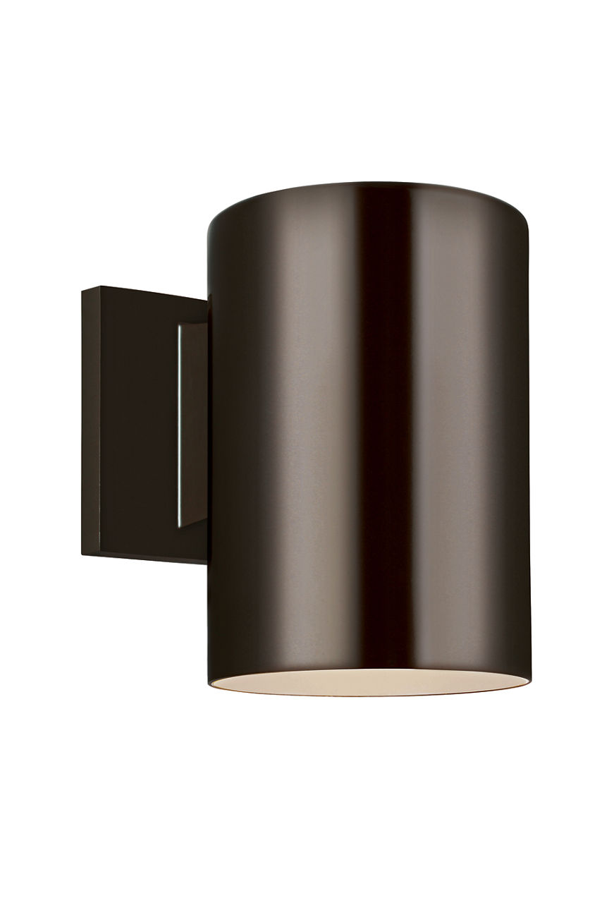 Cylinder 5" Down Wall Lantern in Bronze Bulb(s) Not Included