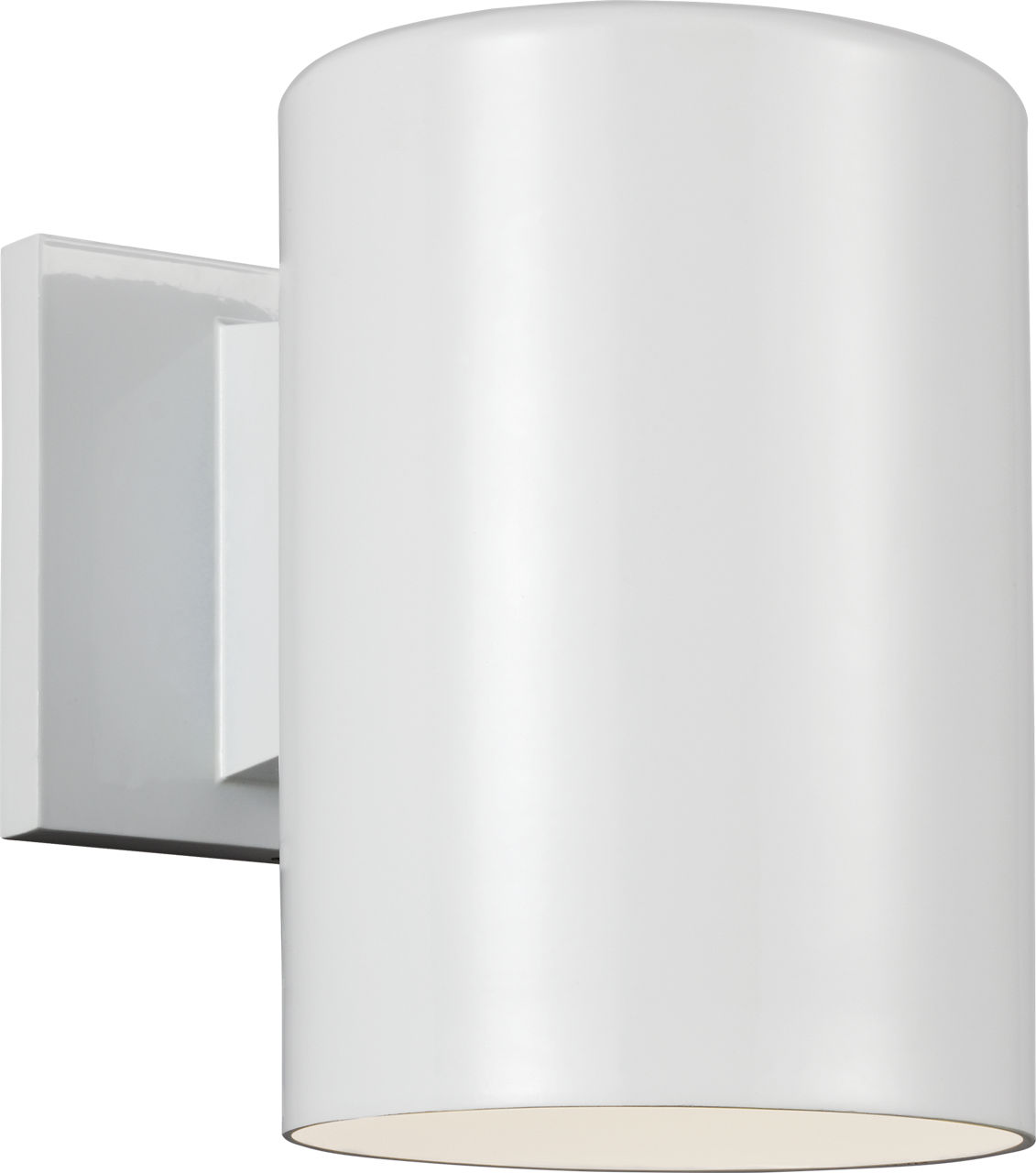 Cylinder 5" Down Wall Lantern in White Dedicated LED