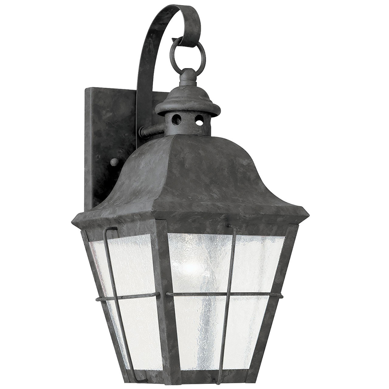Chatham 1-Light Small Wall Lantern in Oxidized Bronze with Clear Seeded Glass Panels Bulb(s) Included