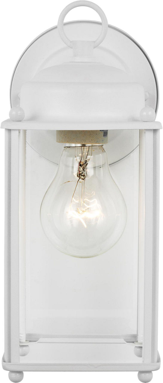 New Castle Medium Wall Lantern in White with Clear Glass Panels Bulb(s) Included