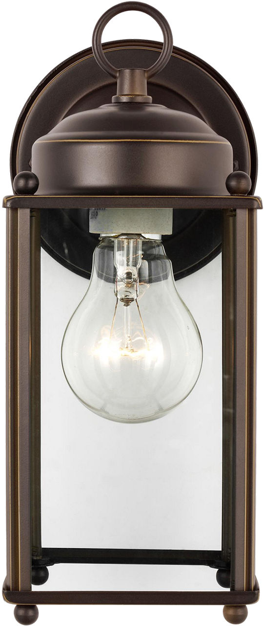 New Castle Medium Wall Lantern in Antique Bronze with Clear Glass Panels Bulb(s) Included