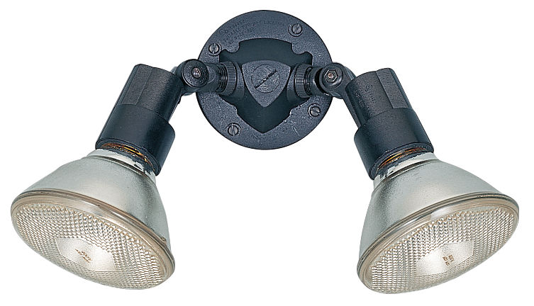 Two Light Adjustable Swivel Flood Light Black 8642-12