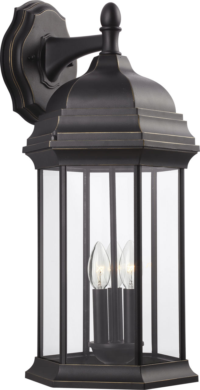 Sevier Extra Large Downlight Wall Lantern in Antique Bronze with Clear Glass Panels Bulb(s) Included
