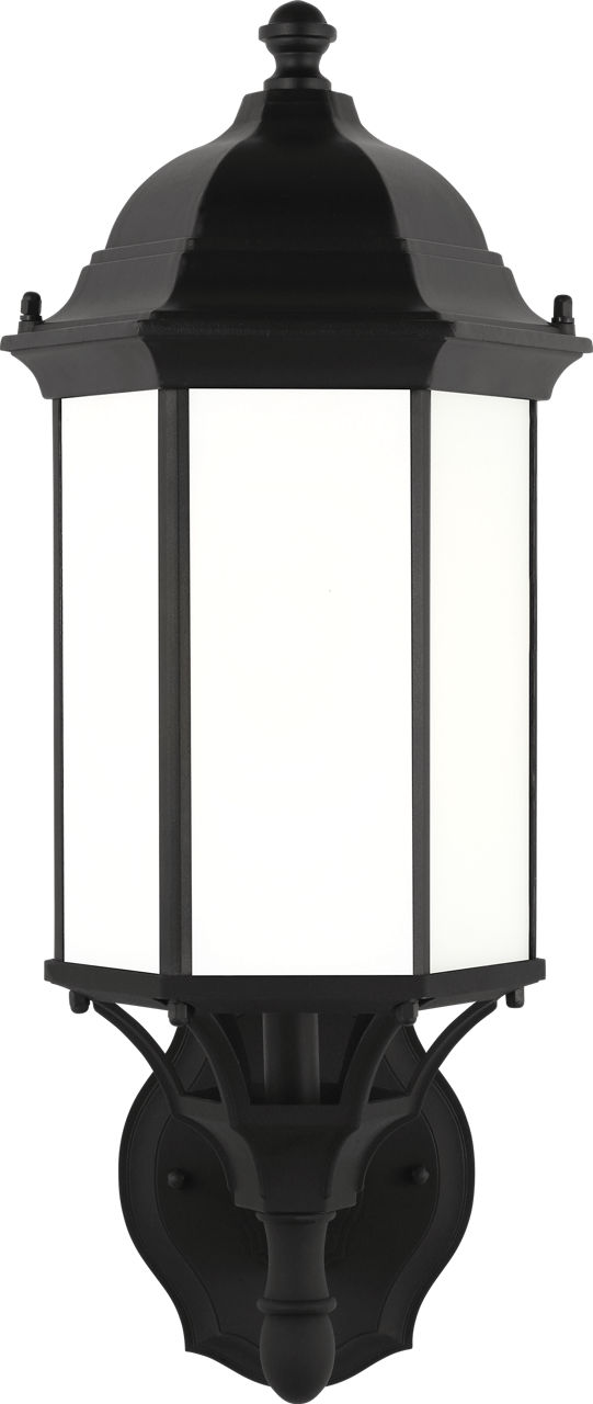 Sevier Medium Uplight Wall Lantern in Black with Clear Glass Panels Bulb(s) Included
