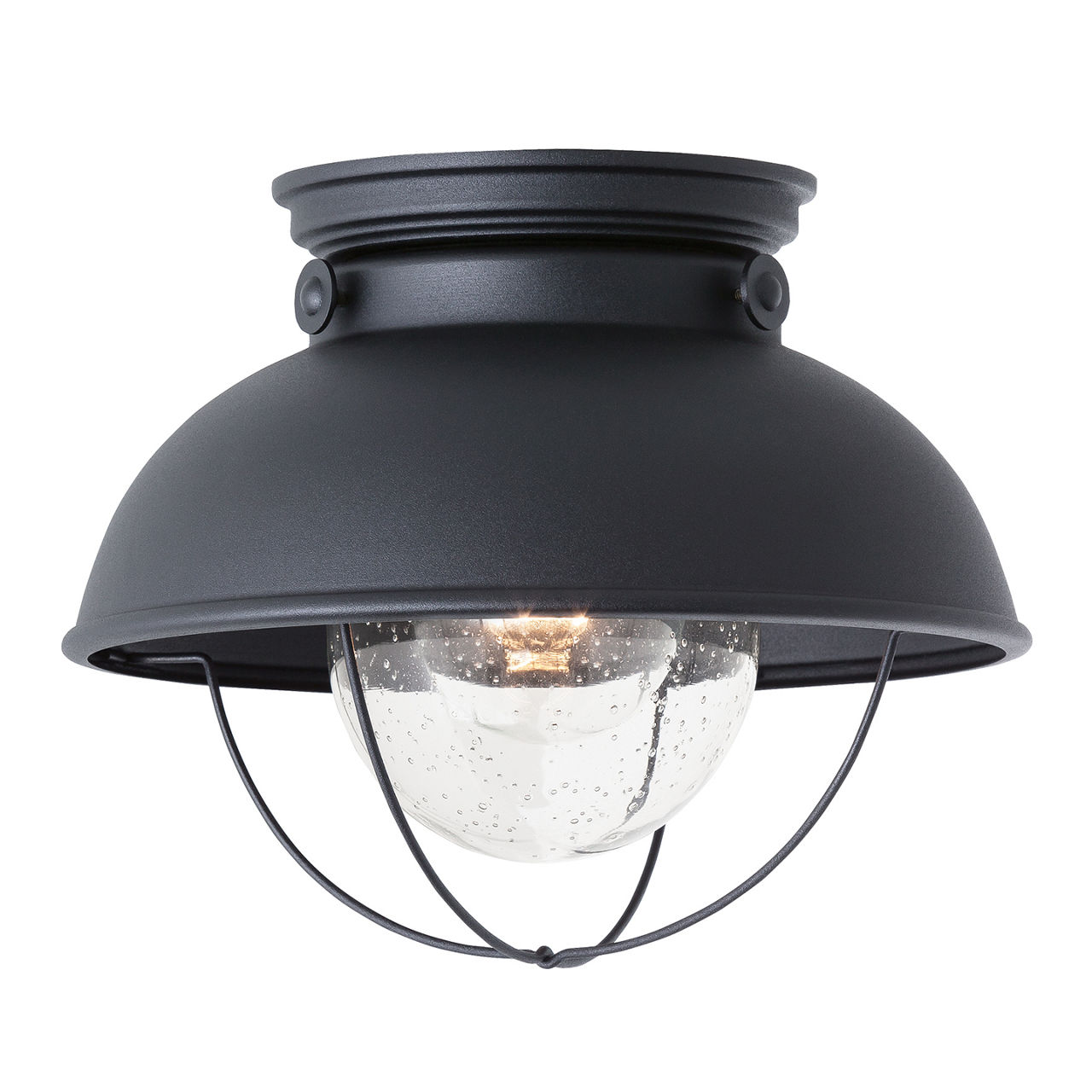 Sebring One Light Outdoor Flush Mount Black