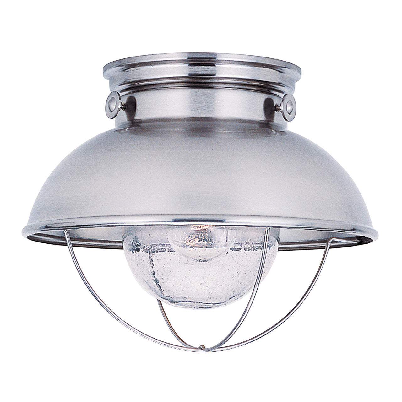 Sebring One Light Outdoor Flush Mount Brushed Stainless