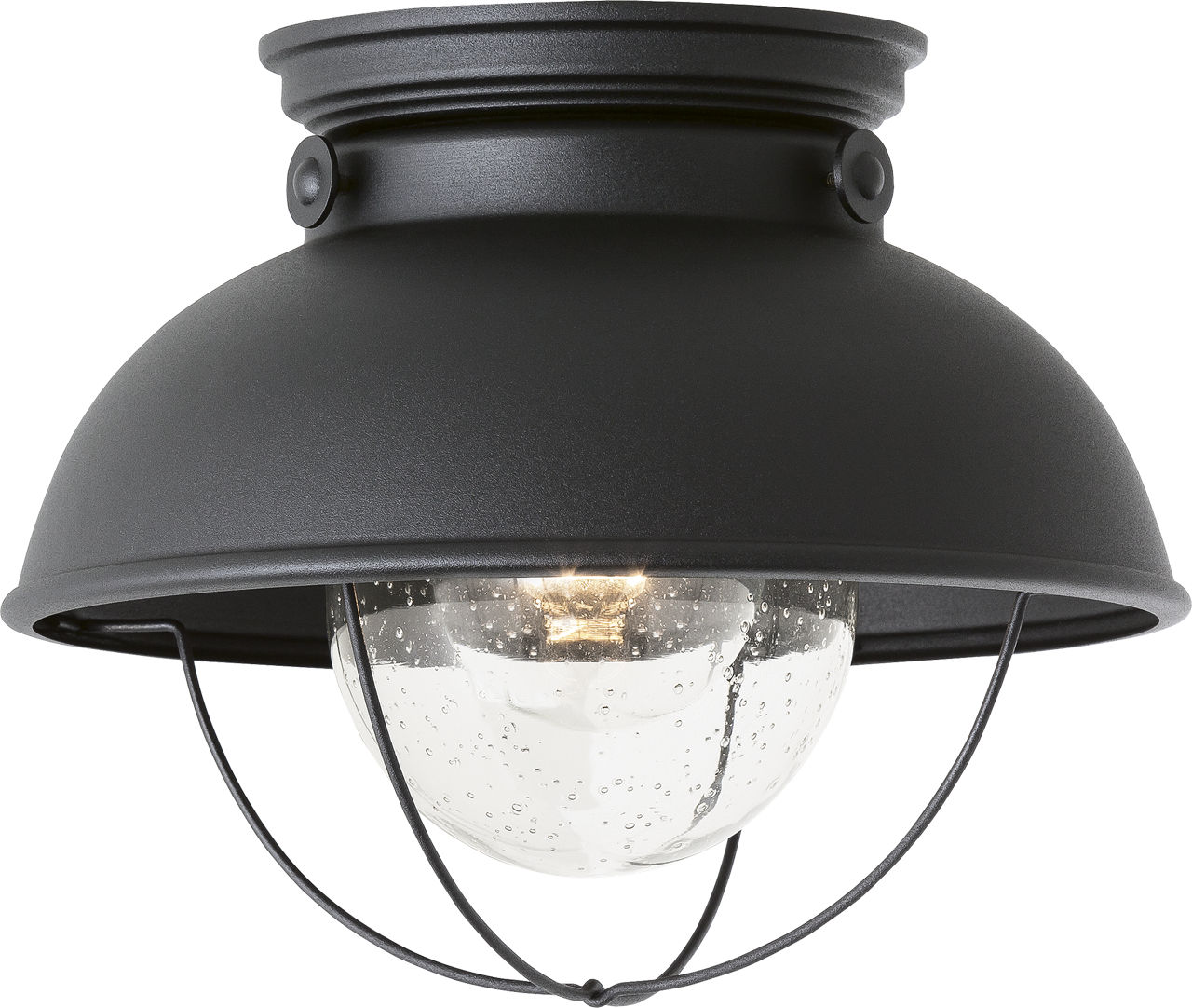 Sebring One Light Outdoor Flush Mount Black Bulbs Inc