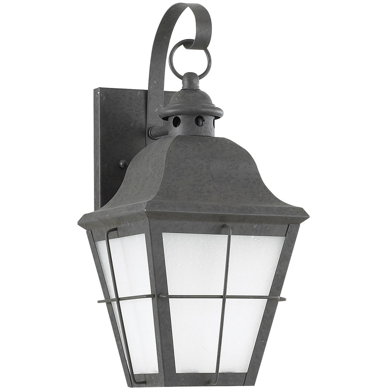 Chatham 1-Light Small Wall Lantern in Oxidized Bronze with Frosted Seeded Glass Panels Bulb(s) Not Included