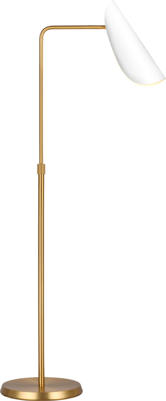 Tresa Task Floor Lamp Matte White and Burnished Brass Bulbs Inc