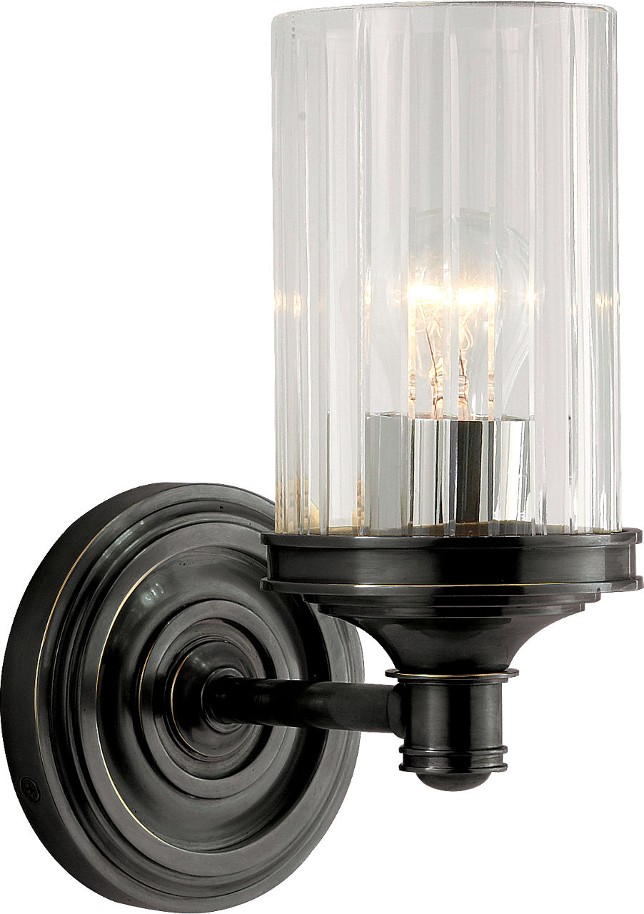 Ava Single Sconce in Bronze with Crystal