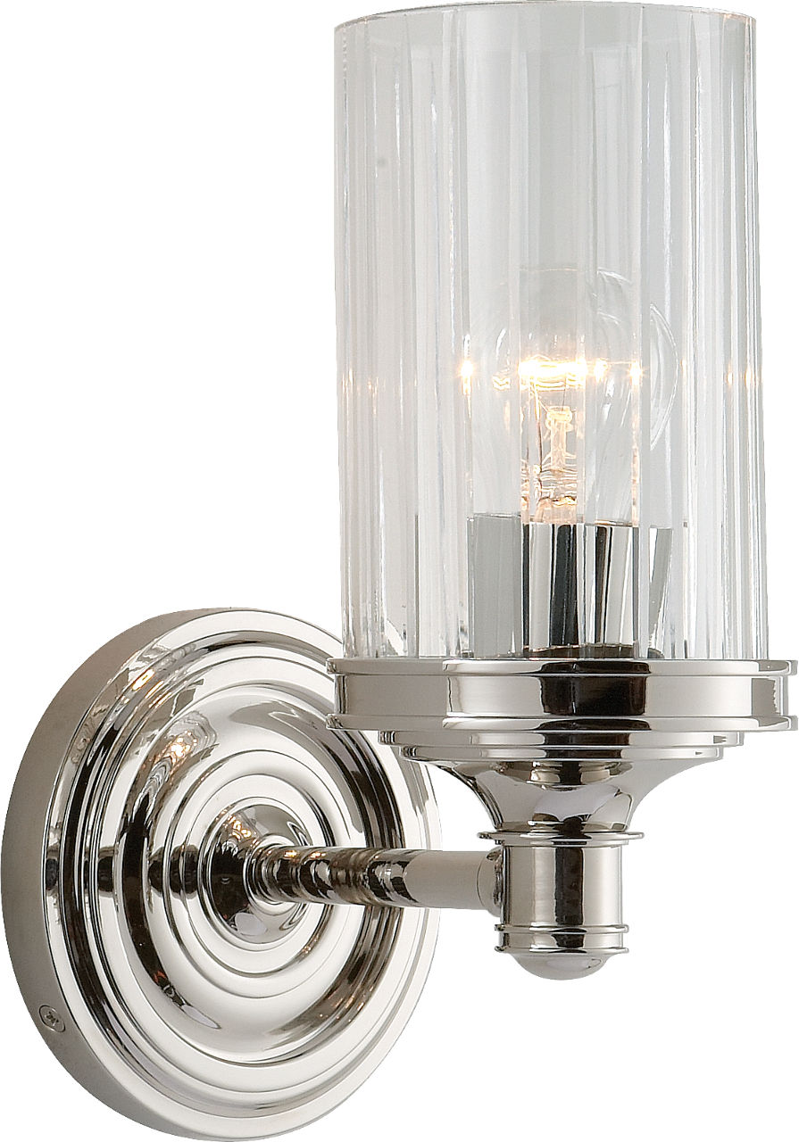 Ava Single Sconce in Polished Nickel with Crystal