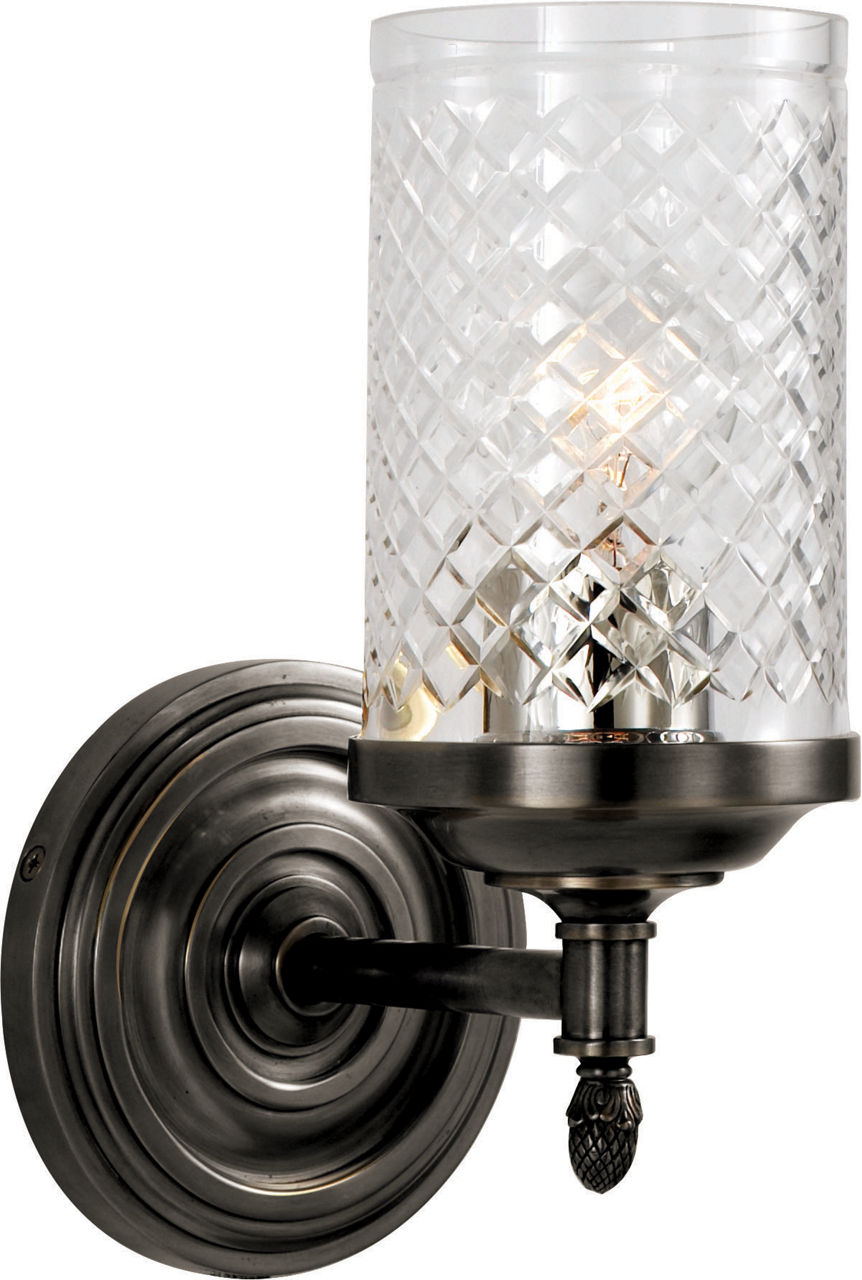 Lita Single Sconce in Bronze with Crystal