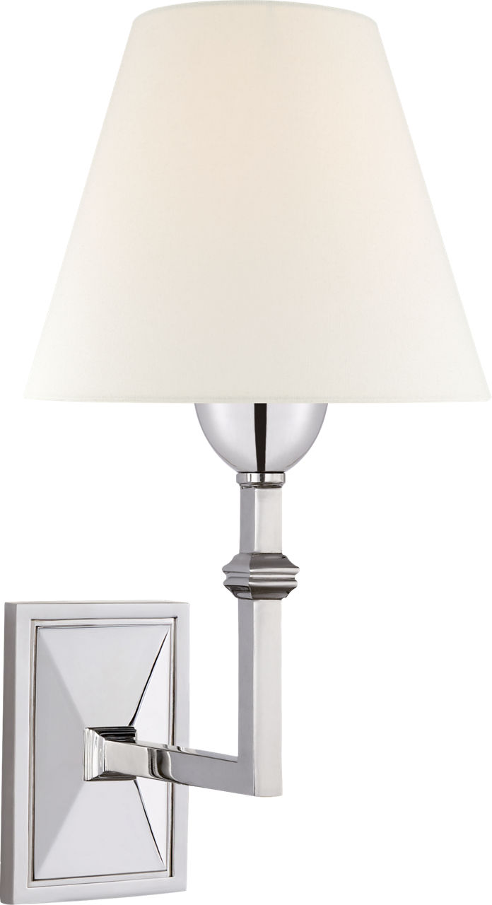 Jane Wall Sconce in Polished Nickel with Linen Shade