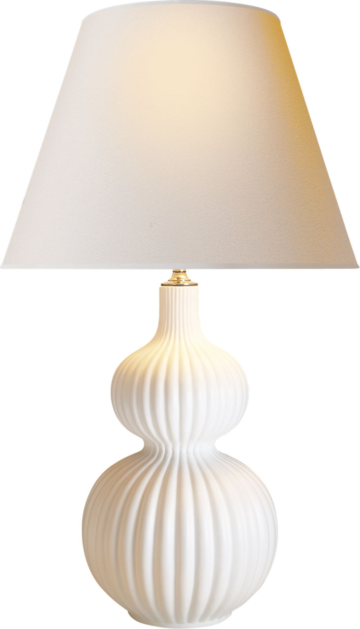 Lucille Table Lamp in Plaster White with Natural Paper Shade