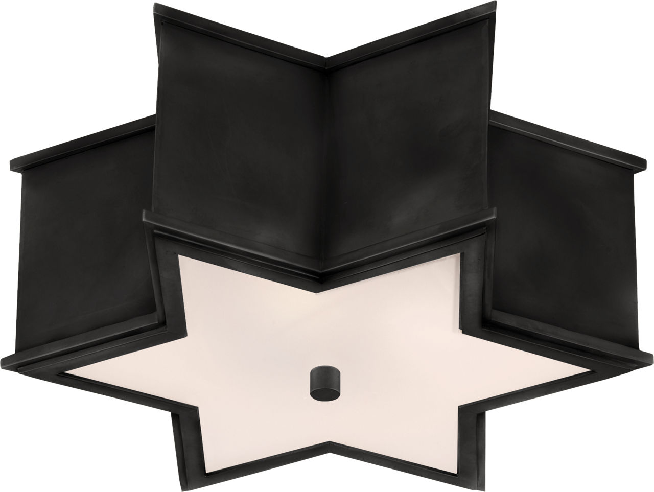 Sophia Small Flush Mount in Gun Metal with Frosted Glass