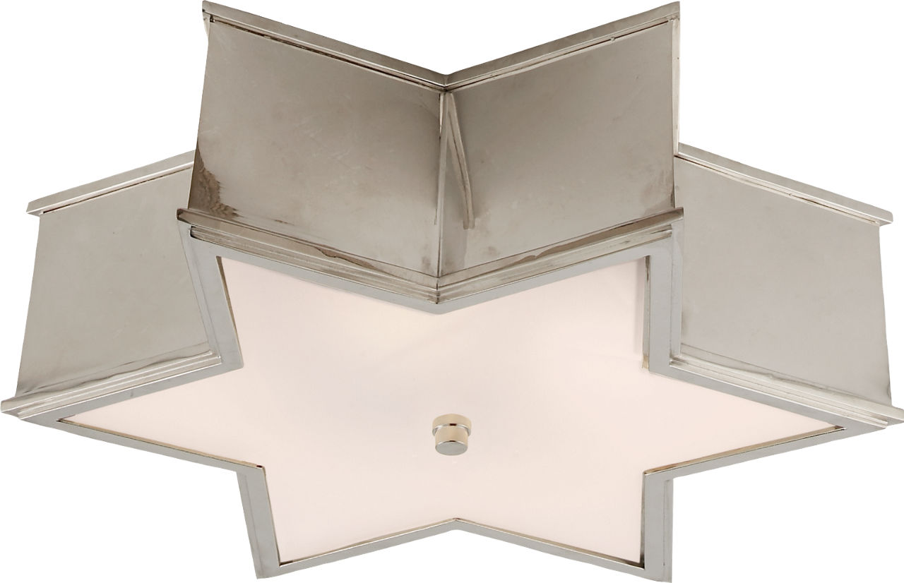 Sophia 17" Flush Mount in Polished Nickel with Frosted Glass