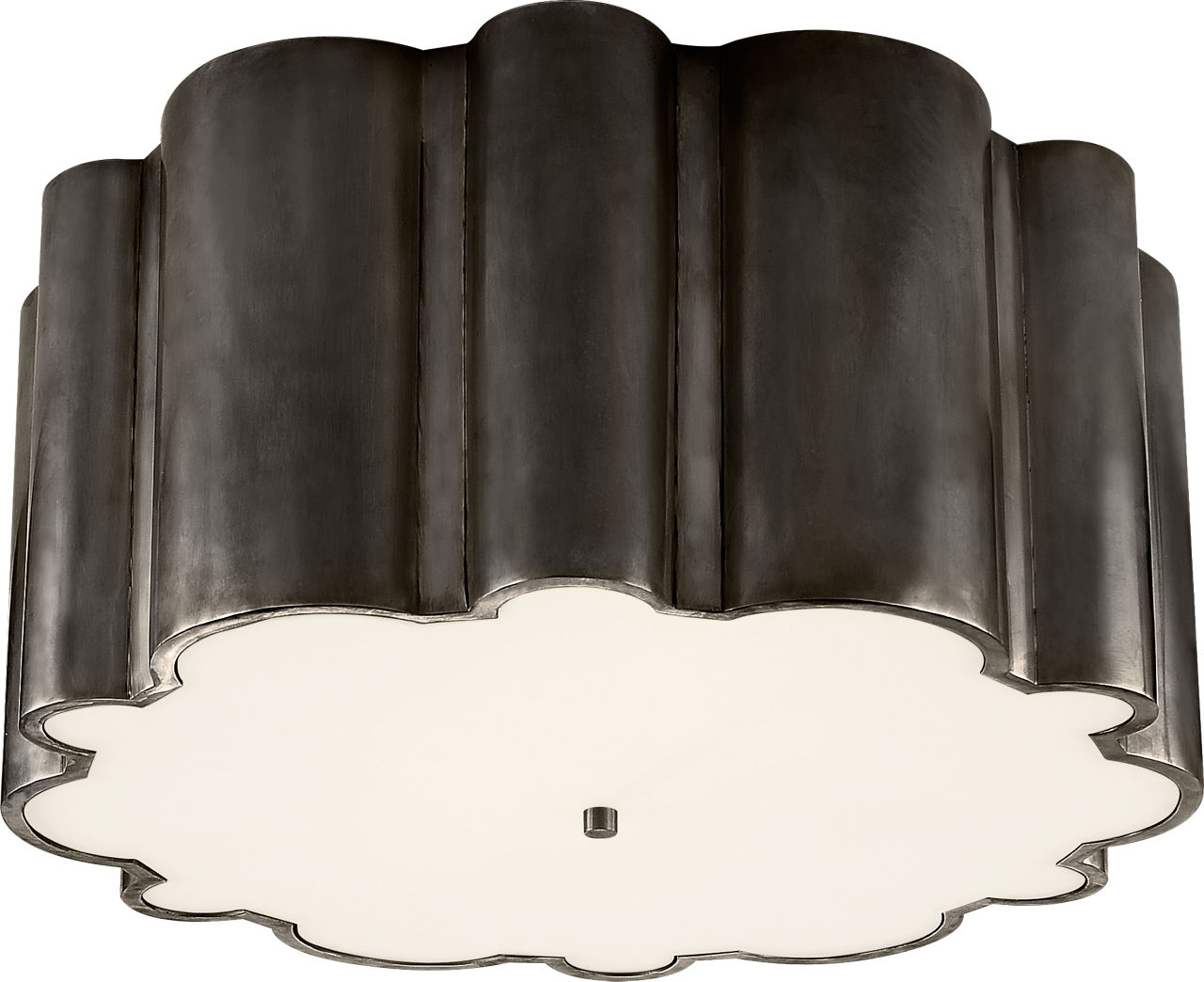 Markos Grande Flush Mount in Gun Metal with Frosted Acrylic