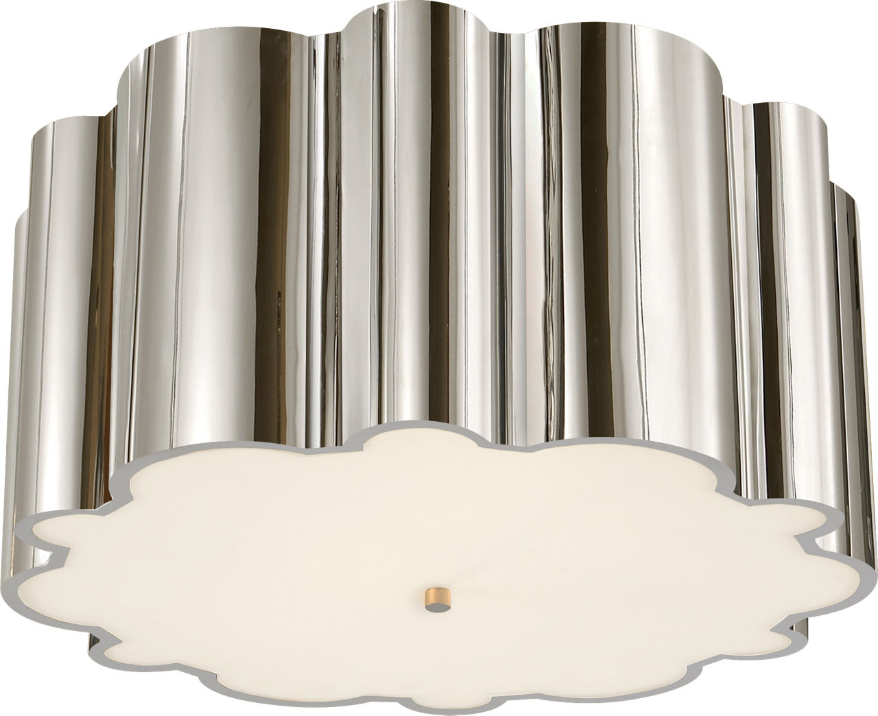 Markos Grande Flush Mount in Polished Nickel with Frosted Acrylic