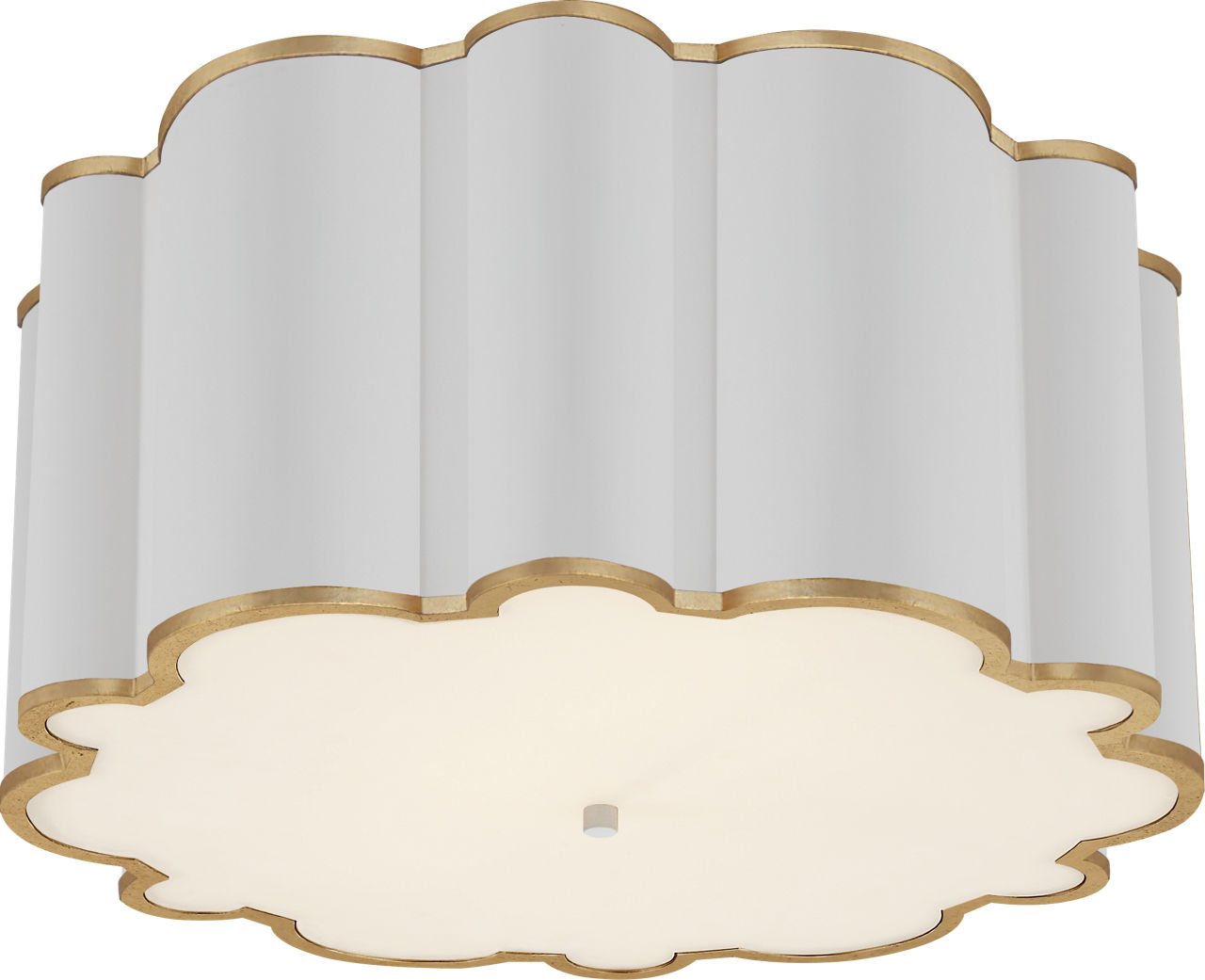 Markos Grande Flush Mount in White and Gild with Frosted Acrylic
