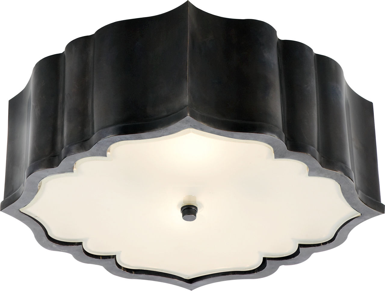 Balthazar Flush Mount in Gun Metal with Frosted Glass
