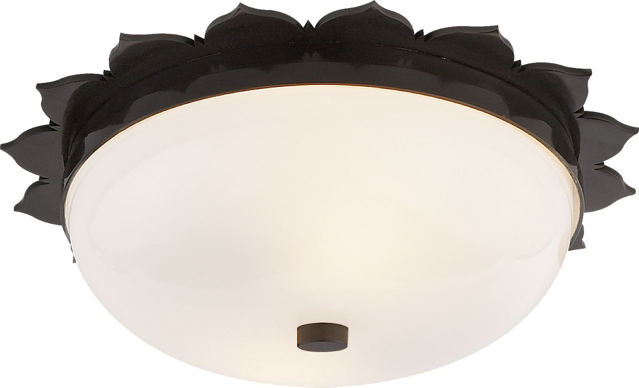 Rachel Small Flush Mount in Gun Metal with White Glass