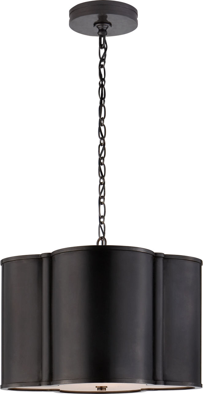 Basil Small Hanging Shade in Gun Metal with Acrylic Diffuser