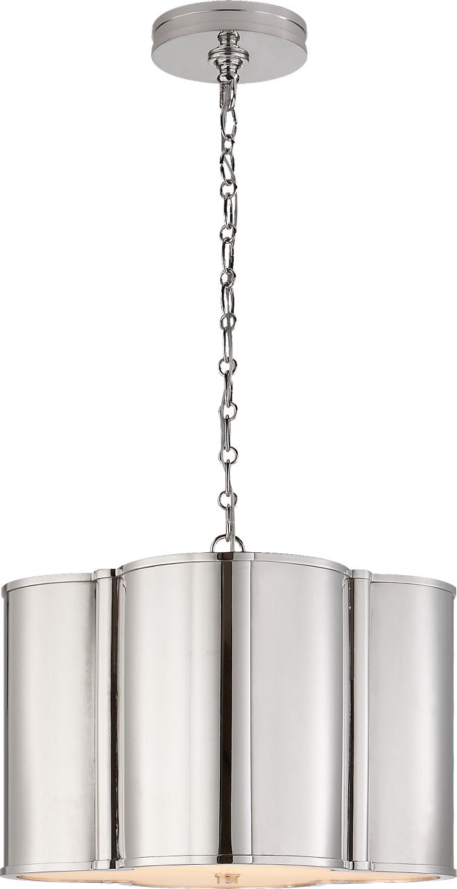 Basil Small Hanging Shade in Polished Nickel with Acrylic Diffuser