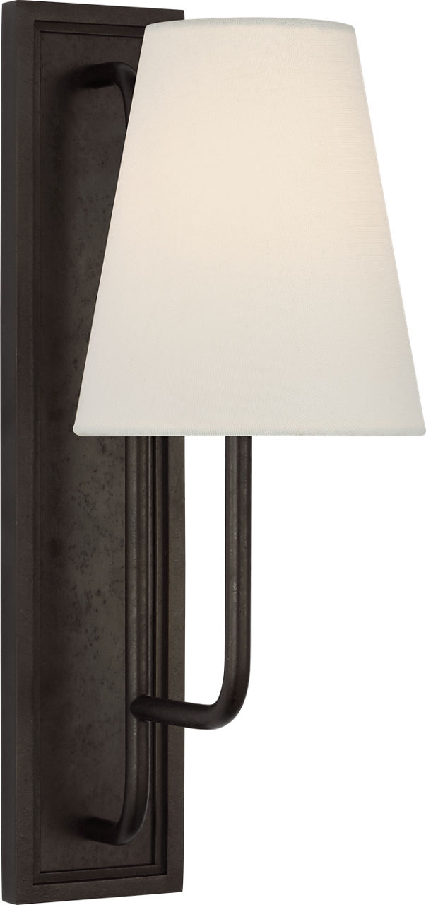 Rui Sconce in Aged Iron with Linen Shade