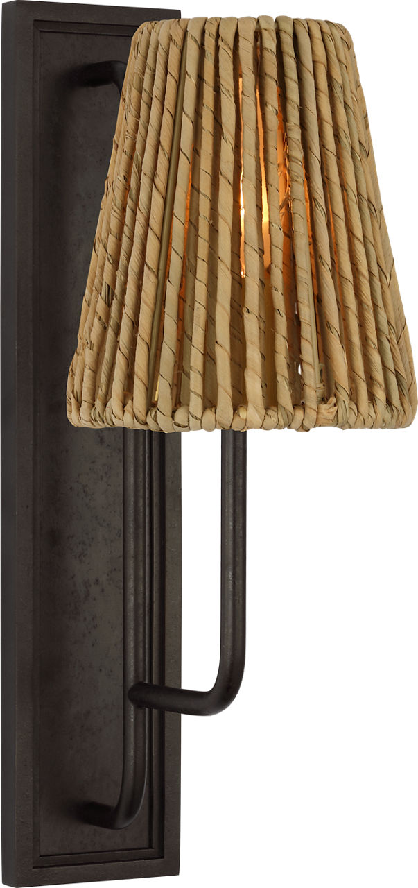 Rui Sconce in Aged Iron with Natural Abaca Shade
