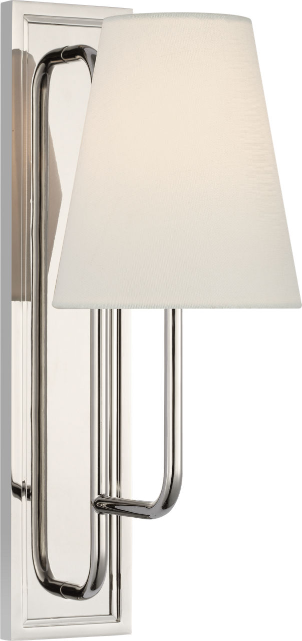 Rui Sconce in Polished Nickel with Linen Shade