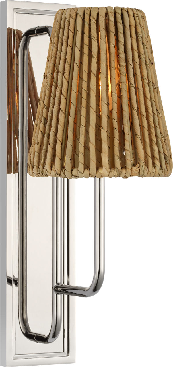 Rui Sconce in Polished Nickel with Natural Abaca Shade