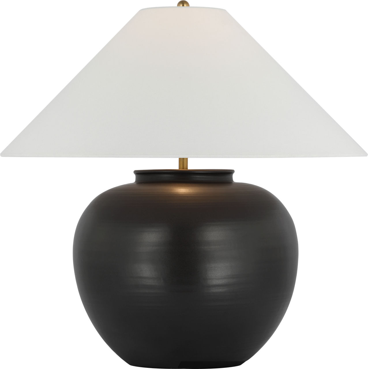 Casey Medium Table Lamp in Matte Black with Linen Shade