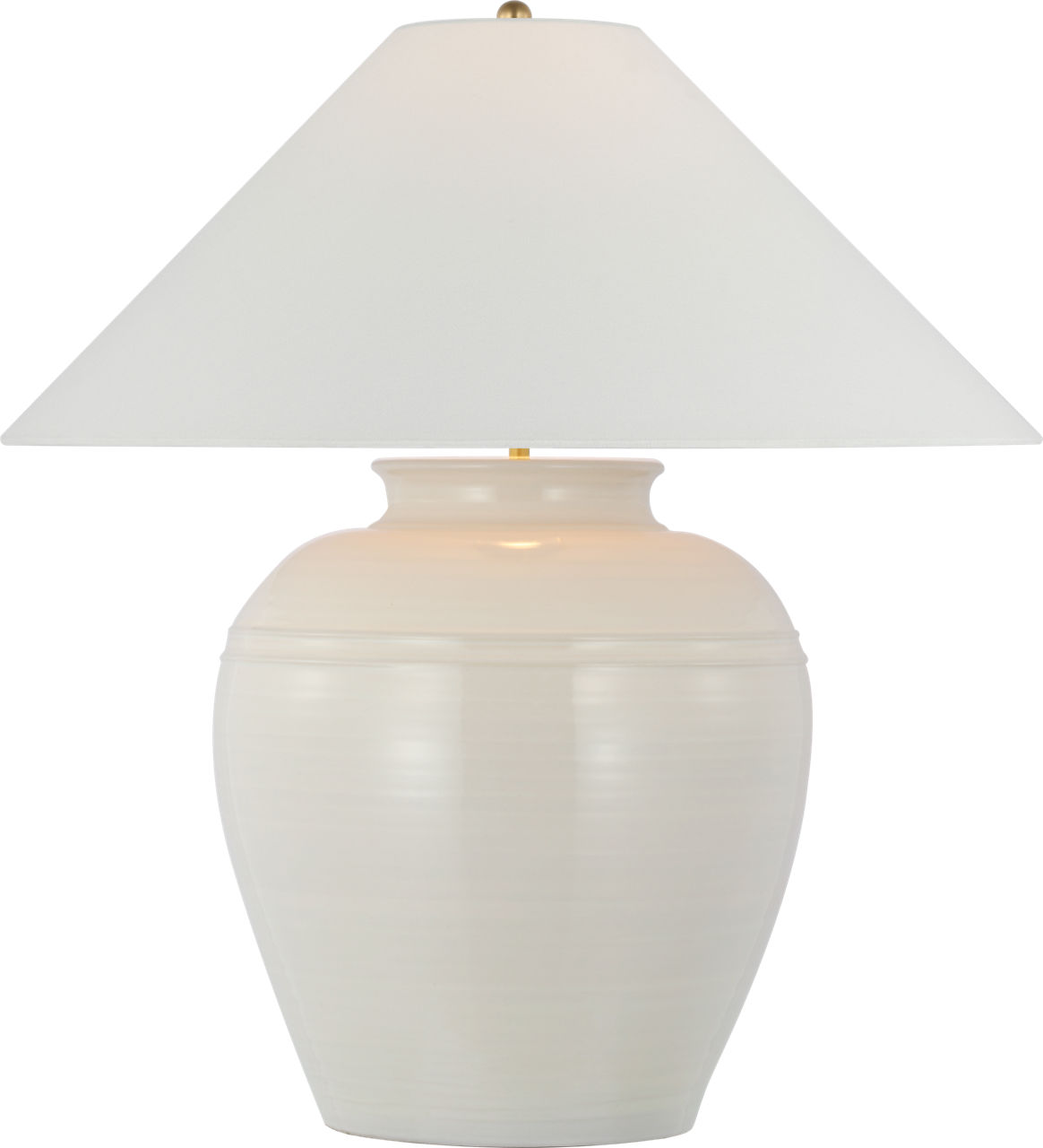 Prado Medium Table Lamp in Ivory with Linen Shade